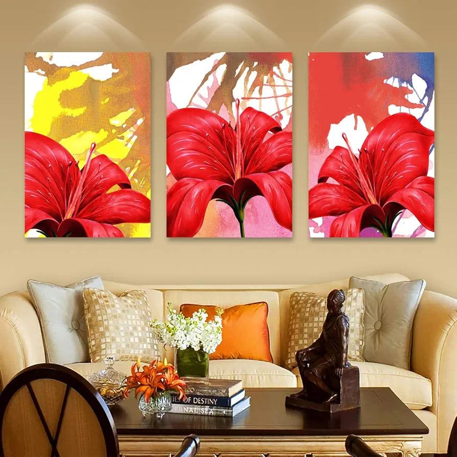 Rangoli MDF 3 Pcs Wall Poster 12x18 Inch Decorative Wall Art P-4 Design-20