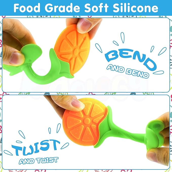 Kidology Baby Teething Toys Silicone Teether for Babies 3-12 Months Set of 6