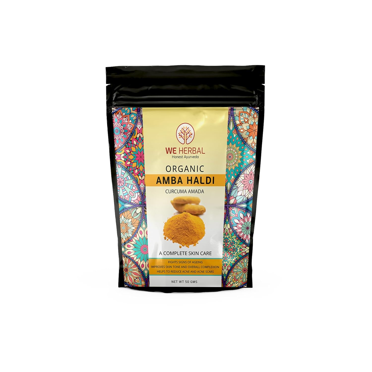 WE HERBAL Ambaâ€¯Haldi Powder for Skin | Pure Wild Turmeric | Fades Pigmentation & Gives Instant Glow | 100% Natural | 100â€¯g