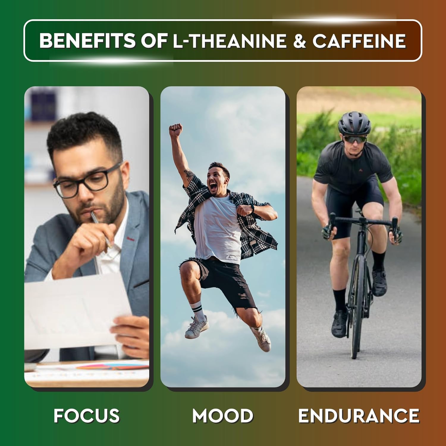 Biotrex Nutraceuticals L-Theanine 200mg Caffeine 100mg Supplement helps to improve Excercise Performance & supports Energy Management - 60 Veg Capsules