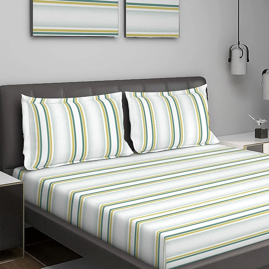 Layers Durathread Bedsheet Set for All Seasons Lightweight Moisture Absorbent 225 CVC King Size Multicolor1
