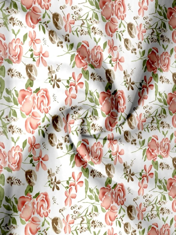 Trance Home Linen 180Tc 100% Cotton 78"X72" Standard King Size Elastic Fitted Bedsheet Printed King Bed Size With 2 Pillow Covers 180 TC Colour Huvu Red
