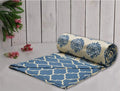 Trance Home Linen 100% Cotton Malmal Double Dohar 84"X90" Colour Damask Blue