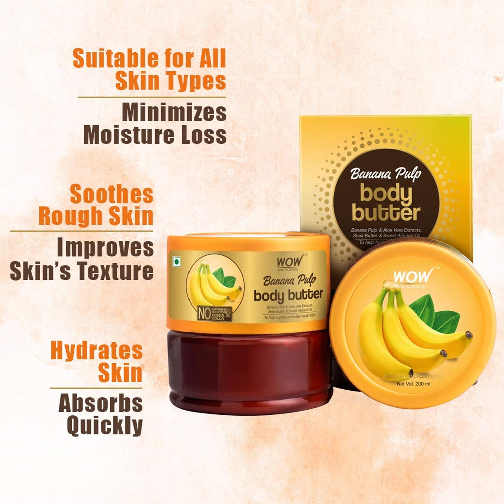 Wow Skin Science Banana Pulp Body Butter - 200 ml