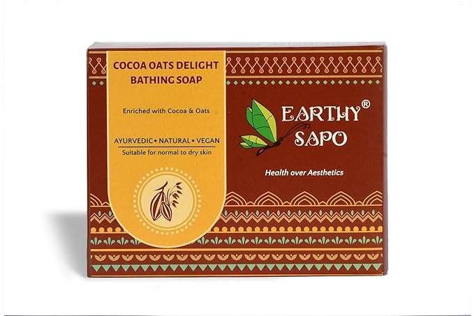 Earthy Sapo Handmade Cocoa Oats Delight Bathing Soap - 100 gms (Pack of 2)