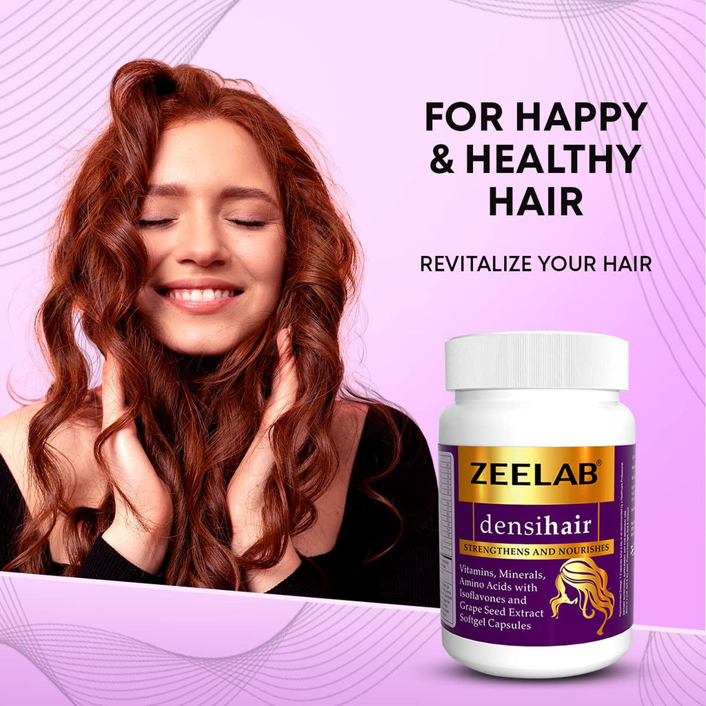 Zeelab Densihair Capsules | 30 Softgel Capsules in Bottle | Biotin Supplement for Women Hair Growth | Multivitamin Hair Care Products for Women