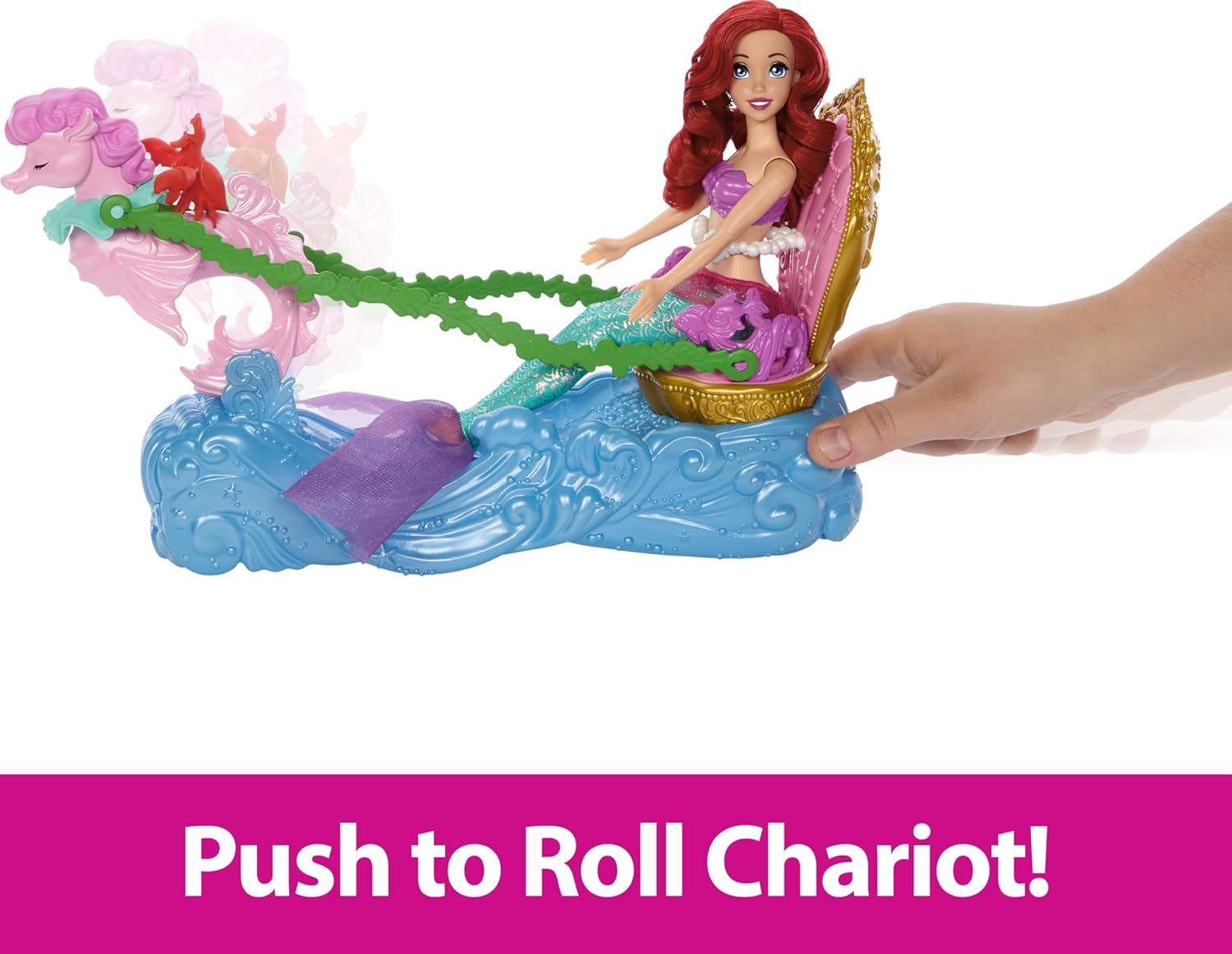 Mattel Disney Princess Ariel’s Rolling Chariot with Mermaid Fashion Doll & Figure