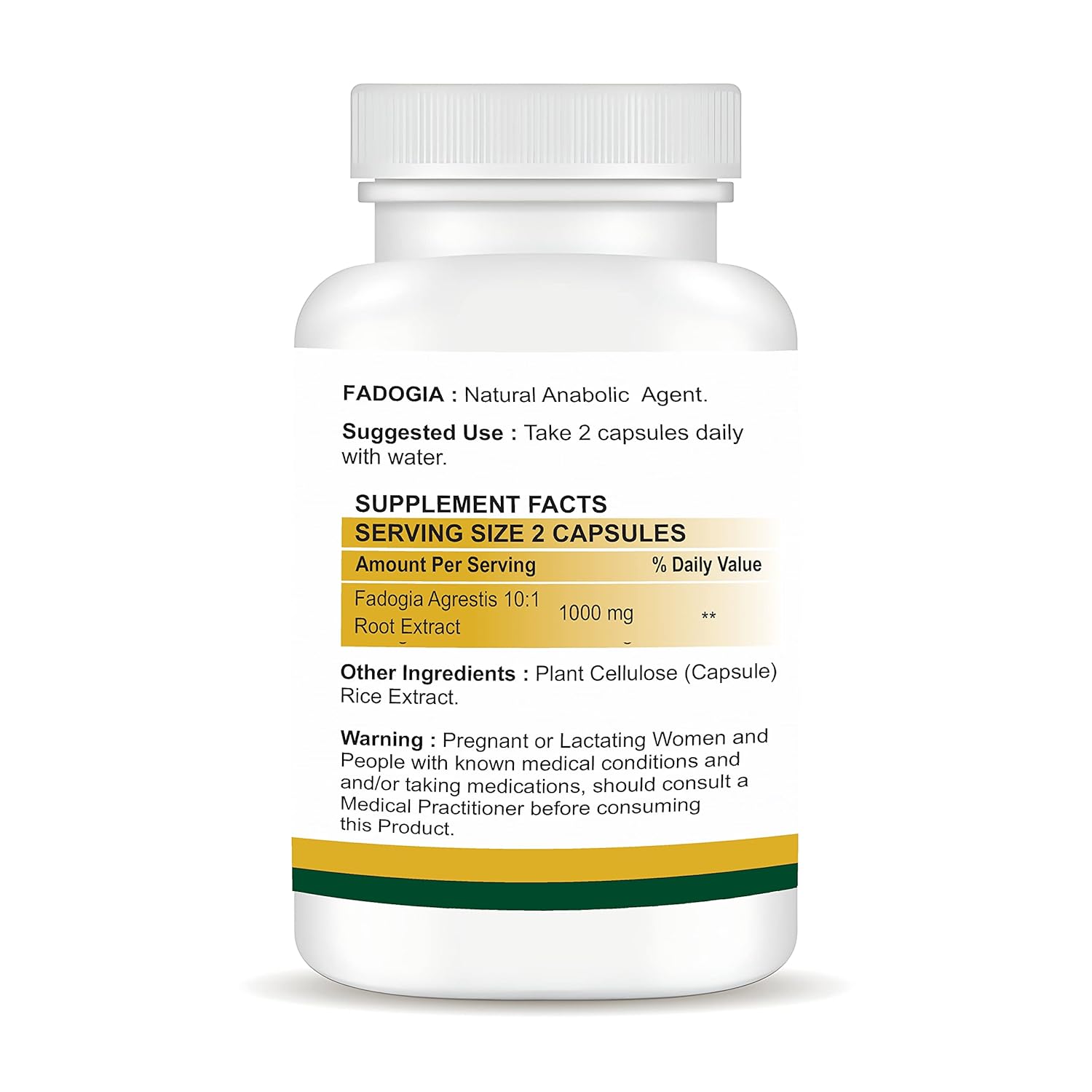 Vitaruhe Fadogia Agrestis 1000mg Powerful Extract to Support Athletic Performance & Muscle Mass - 90 Capsules
