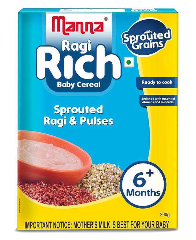 Manna Baby Cereal Sprouted Ragi & Pulses - 200 gms