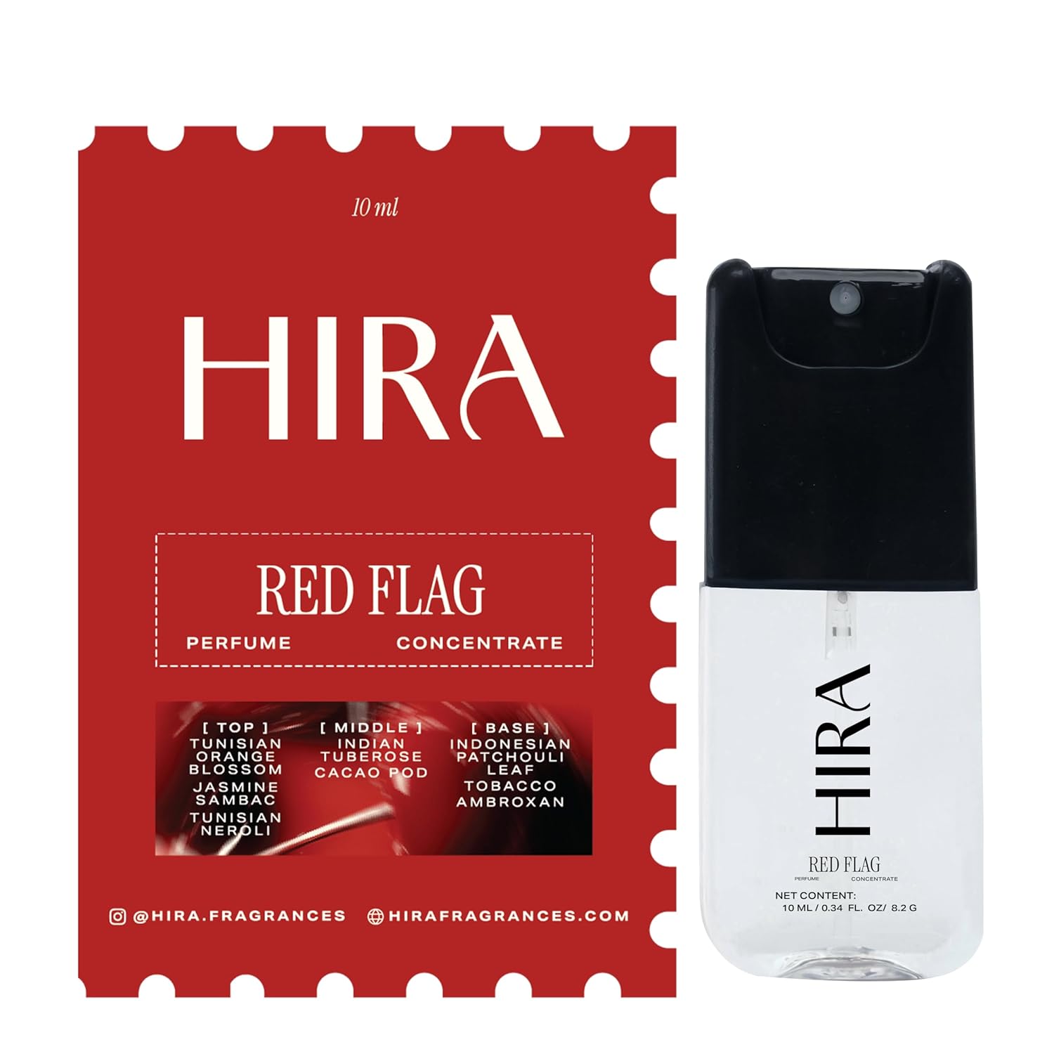 HIRA Red Flag Perfume for Women 10 ml | Bold Floral, Tuberose & Patchouli Eau De Parfum for Date Nights | 8 Hours Long Lasting Perfume for Woman |Skin Friendly Perfumes | Gifts for Woman, Mom