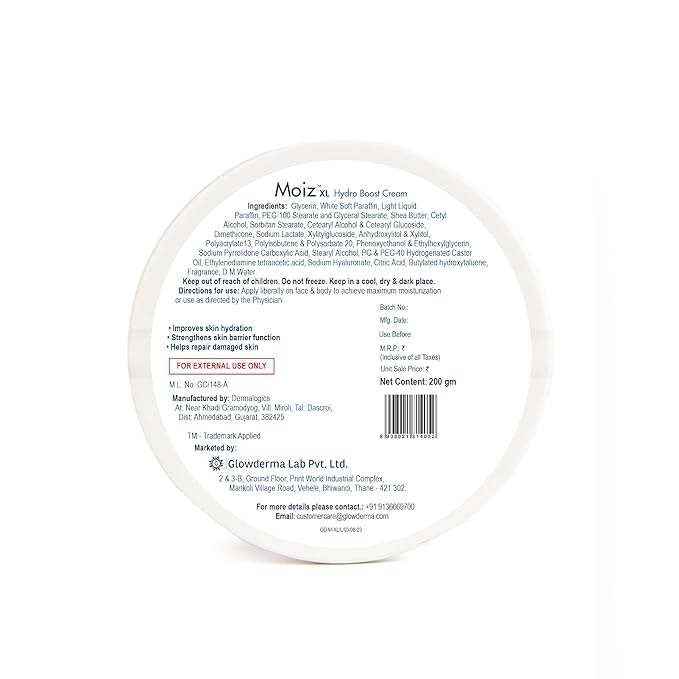 Moiz Xl Hydro Boost Face & Body Cream | Formulated With 13 Moisturizers  - 500 Gms