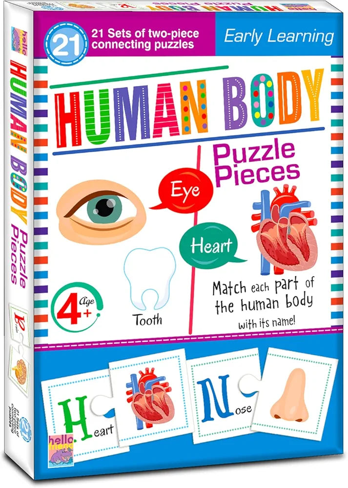 Hello Friend Human Body Jigsaw Puzzle Connecting 2-Piece  for Kids, Childrens and Toddlers Early Learning Educational