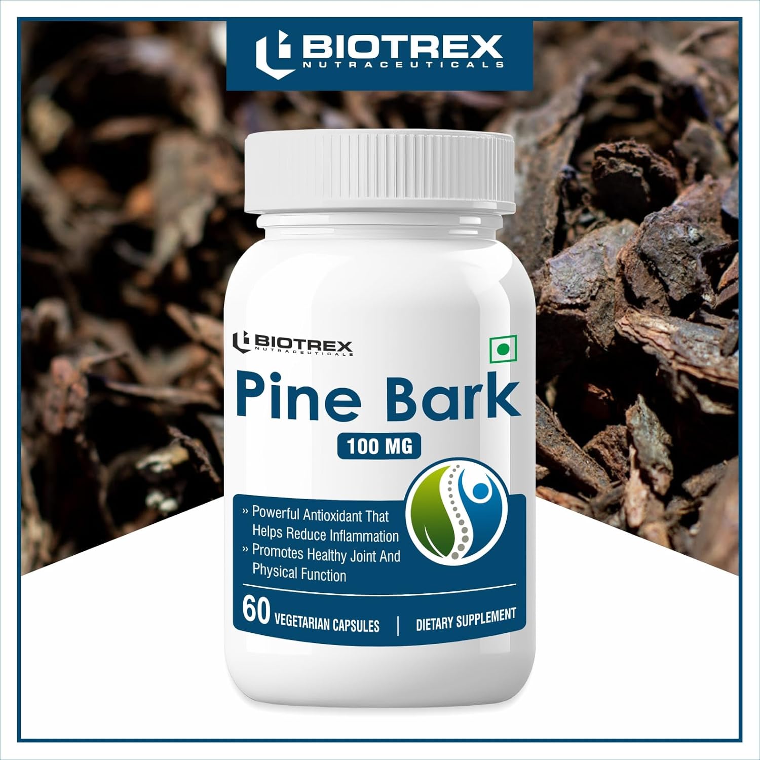 Biotrex Pine Bark 100mg A Powerfull Antioxidant Supplement - 60 Capsules