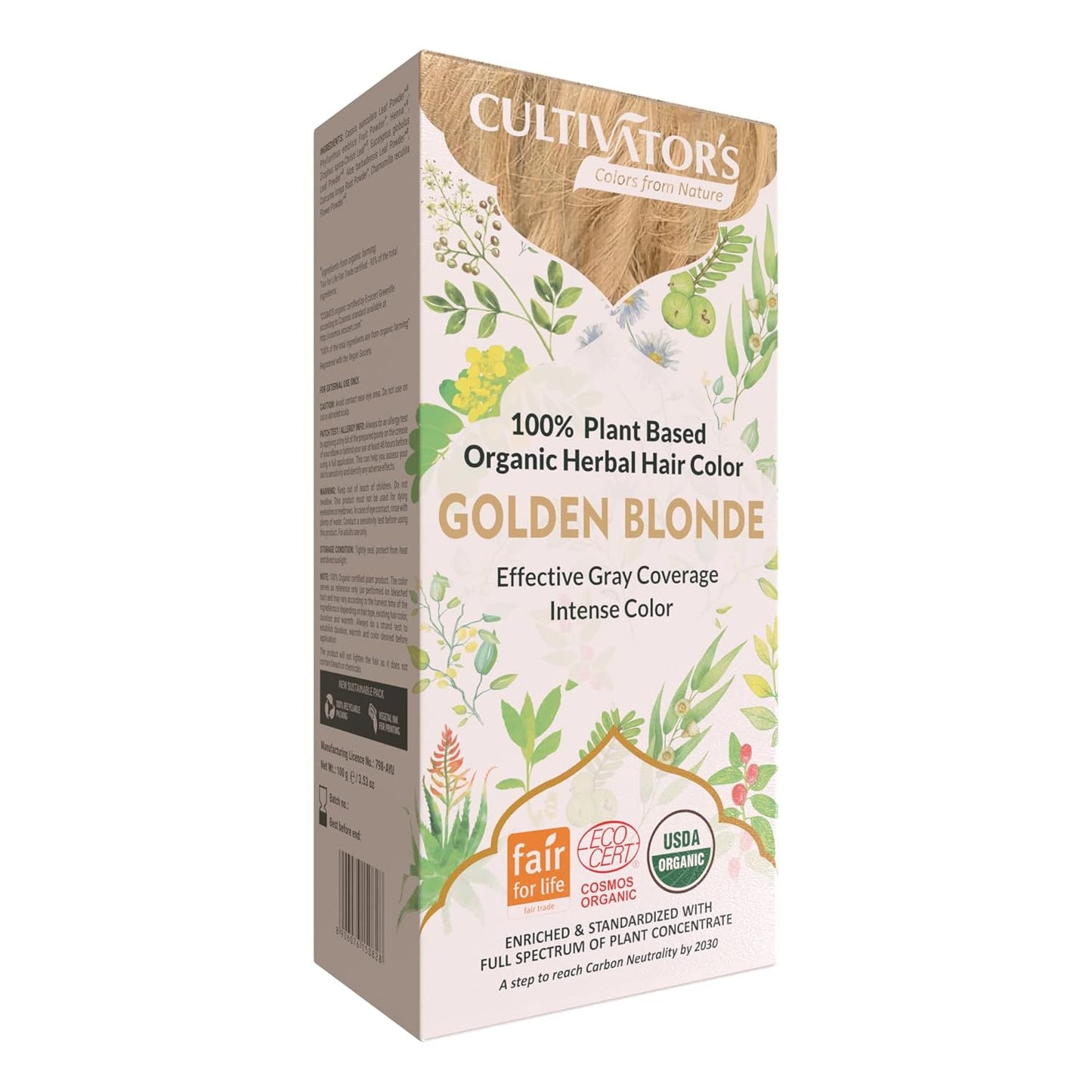 Cultivator's Golden Blonde Organic Herbal Hair Colour - 100 ml