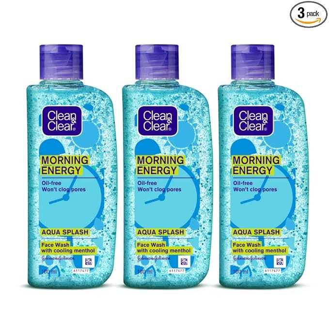 Clean & Clear Morning Energy Aqua Splash Blue - 100 ml (Pack of 3)