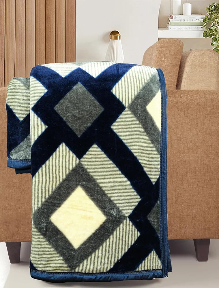 Homekart Premium Super Soft Cloudy Printed Mink Single Bed Blanket for All Season Ultrasoft & Cozy Single Ply Blanket TC - 280 Light Grey & Black