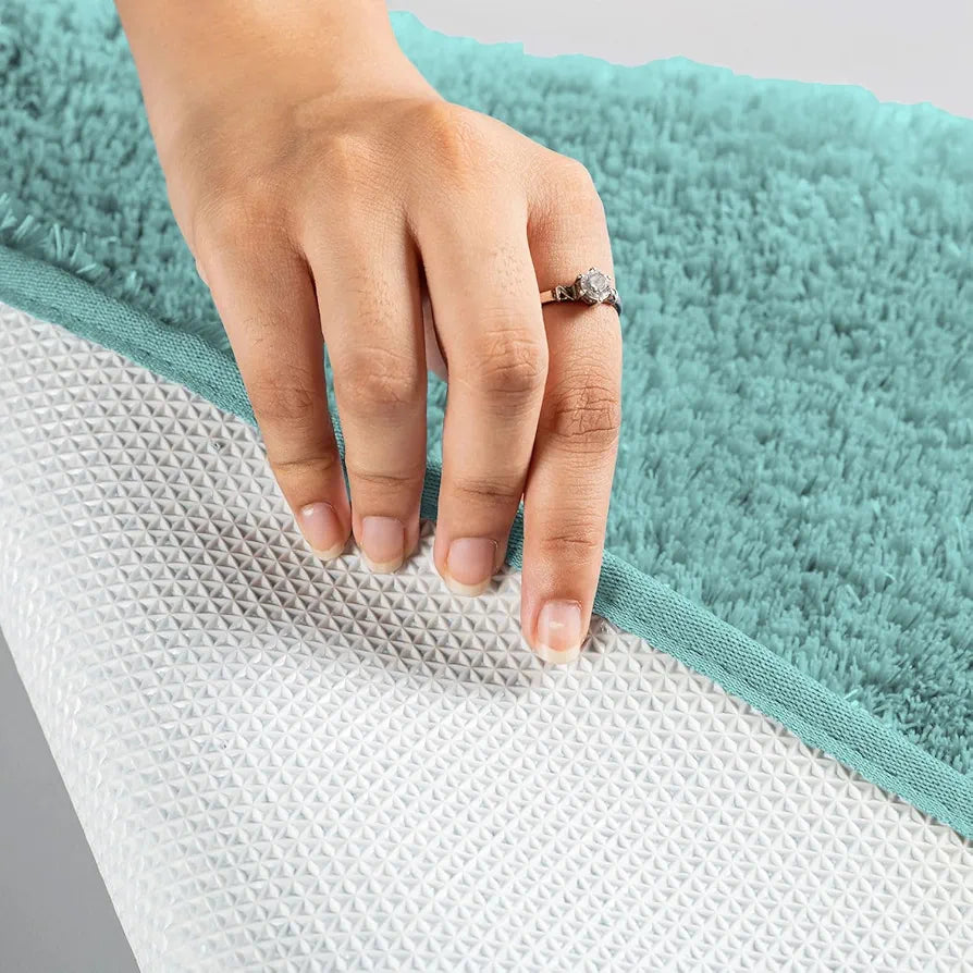 Luxe Home International Bath Mat Super Soft Ultra Absorbent Rectangular Mat Colour Blue (Pack of 2)