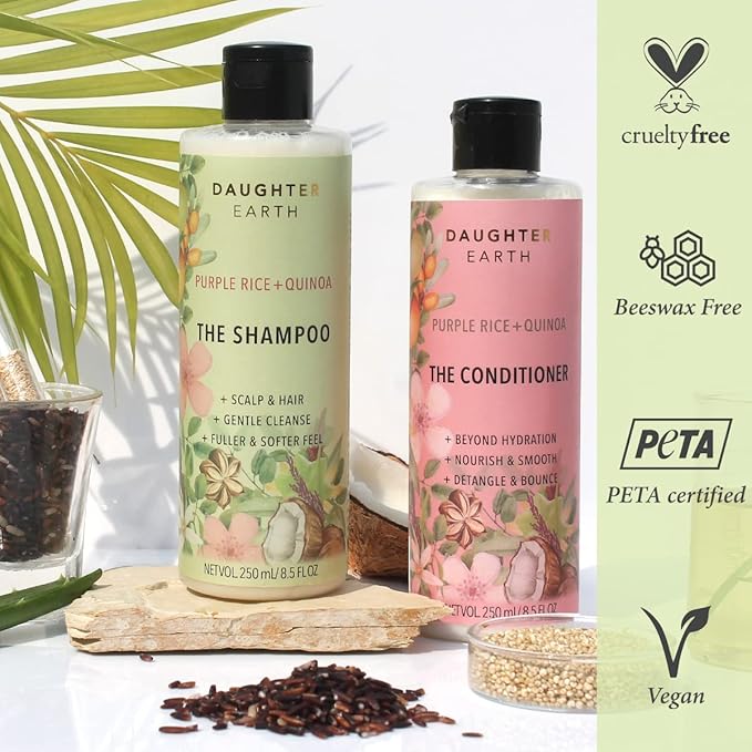 Daughter Earth the Shampoo With Purple Rice & Quinoa for Nourishment & Hairfall Rescue With Dandruff & Frizzy Hair - 250 Ml