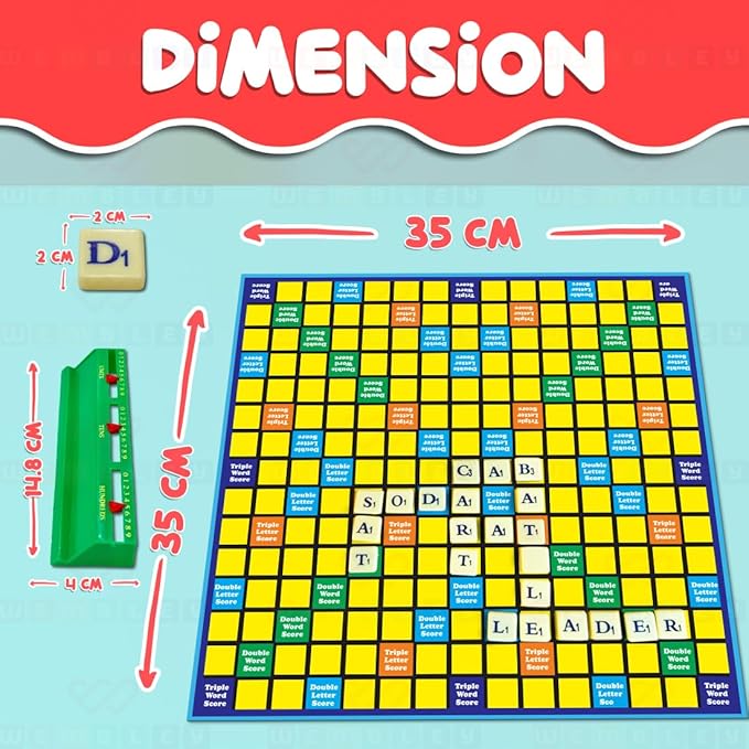 Wembley Crossword Board Game for Kids Adults with 100 Letters English Wordcraft
