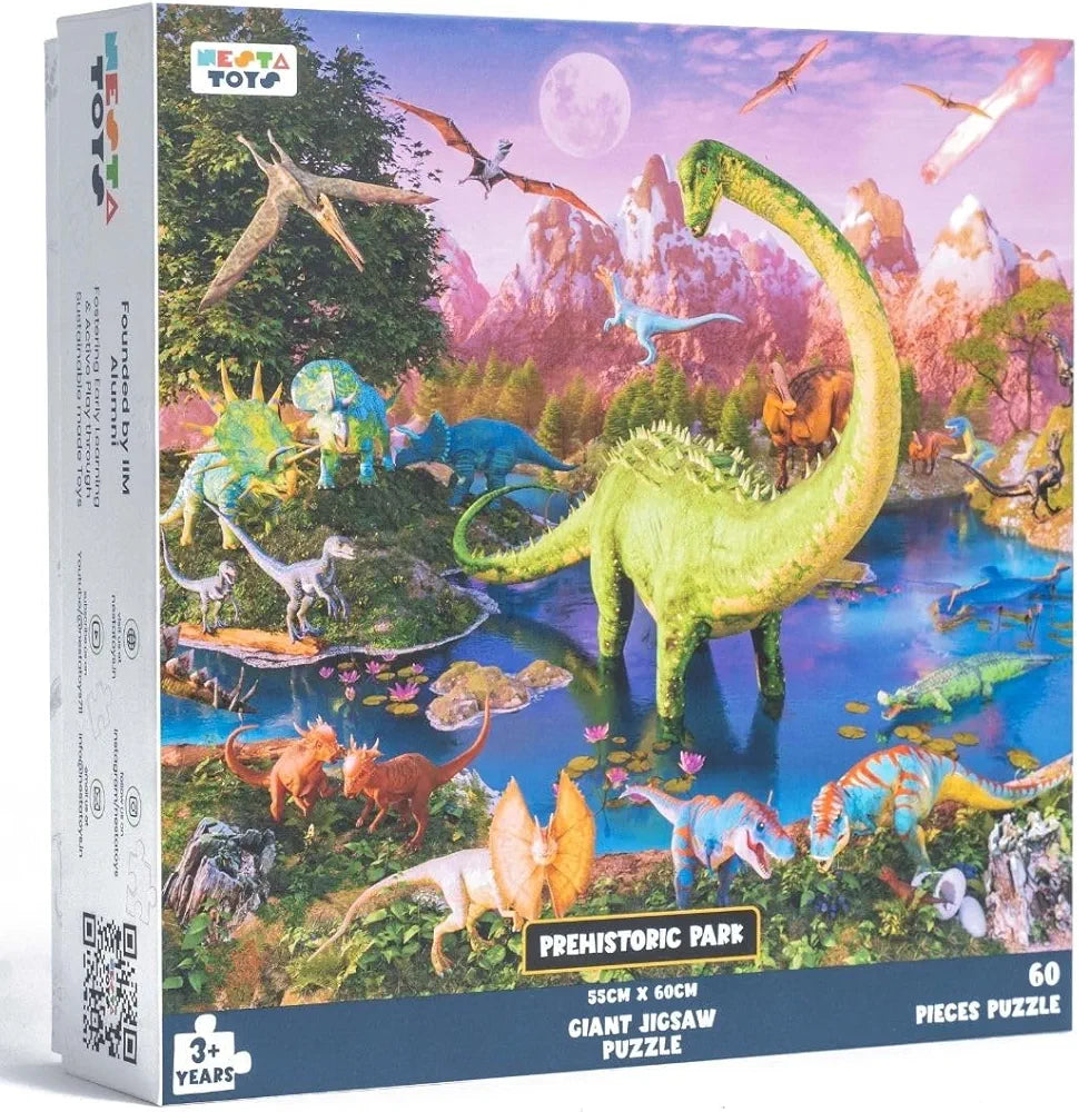 Nesta Toys Floor Puzzle & Game Prehistoric Park, Jigsaw & Toddler Puzzles, Educational Toy, Gifts for Boys & Girls Ages 3, 4, 5, 6, 7