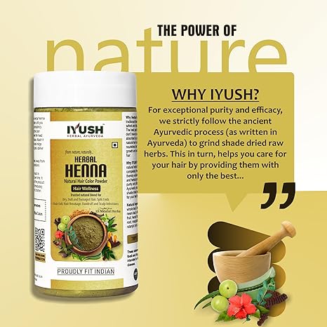 Iyush Herbal Ayurveda Herbal Mehndi for Hair - 200 gms