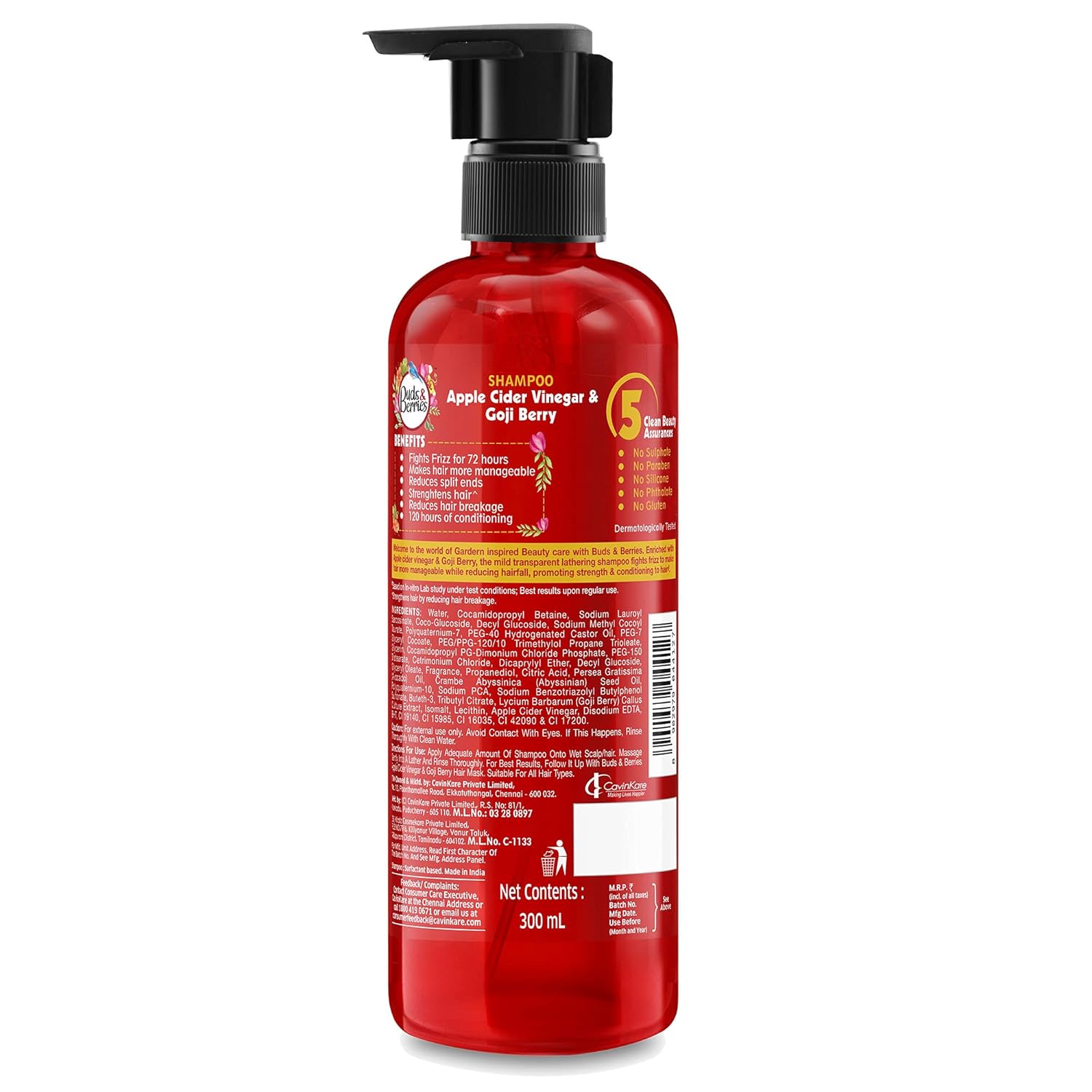 Buds & Berries Apple Cider Vinegar and Goji Berry Shampoo - 300 ml