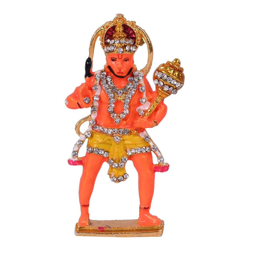 Collectible India Gold Plated Lord Hanuman Car Dashboard God Idol Hanuman Murti