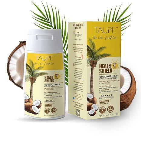 Taupe Natural Coconut Milk Mineral Sunscreen For All Skin Type Broad Spectrum SPF 50 - 100 ml