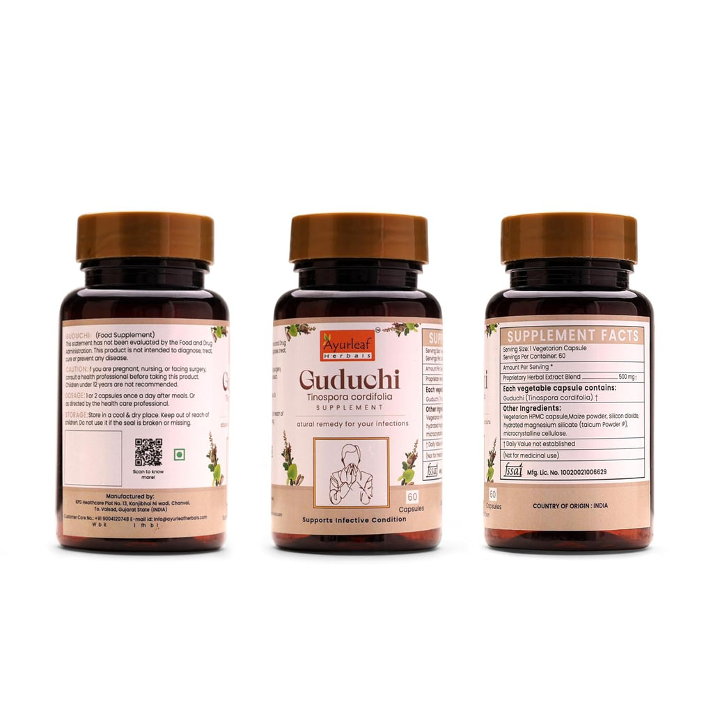 Ayurleaf Herbals Guduchi Capsule - 60 Caps