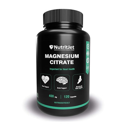 NutritJet Magnesium Citrate 400mg Capsules - 120 Caps