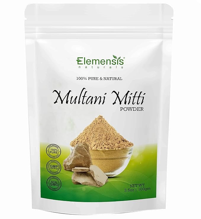 Elemensis Naturals Pure & Natural Multani mitti powder for face pack - 100 gms (Pack of 2)