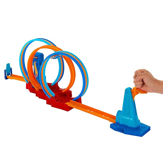 Hot Wheels Track Set Ultra Hots Loop Madness with 3 Loops and 1 Hot Wheels Car in 1:64 Scale