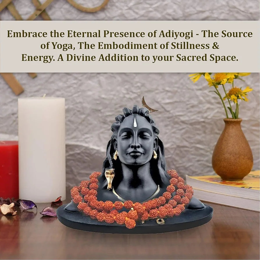 Jd Fresh 4.5 Inch Adiyogi Statue with Rudraksh Mala