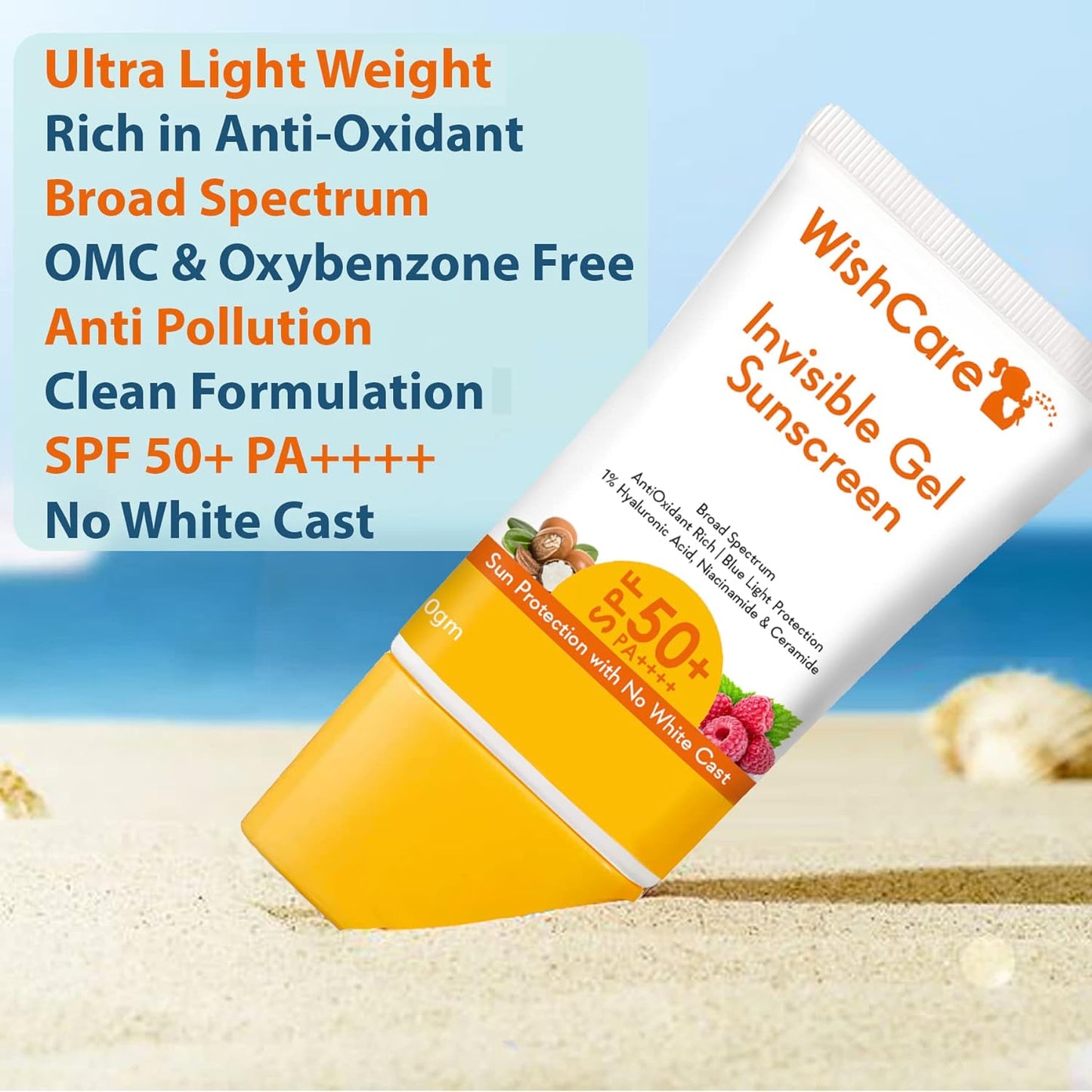 WishCare Invisible Gel Sunscreen SPF 50+ PA++++ - 50 gms