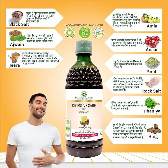Bhavishya Ayurveda Digestive Care Juice - 500 ml (Pack of 2)