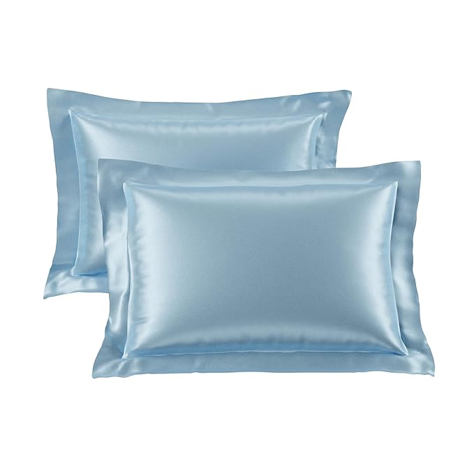 Stoa Paris Pillow Covers, Set of 2 Pieces Satin Pillow Covers Colour Dreamy Blue