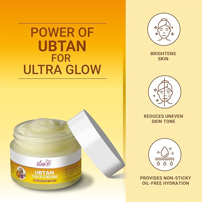 Iba Ubtan Face Cream With Turmeric, Sandalwood & Saffron for Brightens Skins - 50 Gms