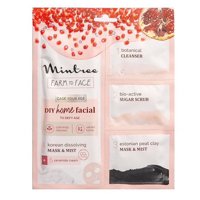 Mintree Organic Pomegranate Brightening at Home Facial Kit