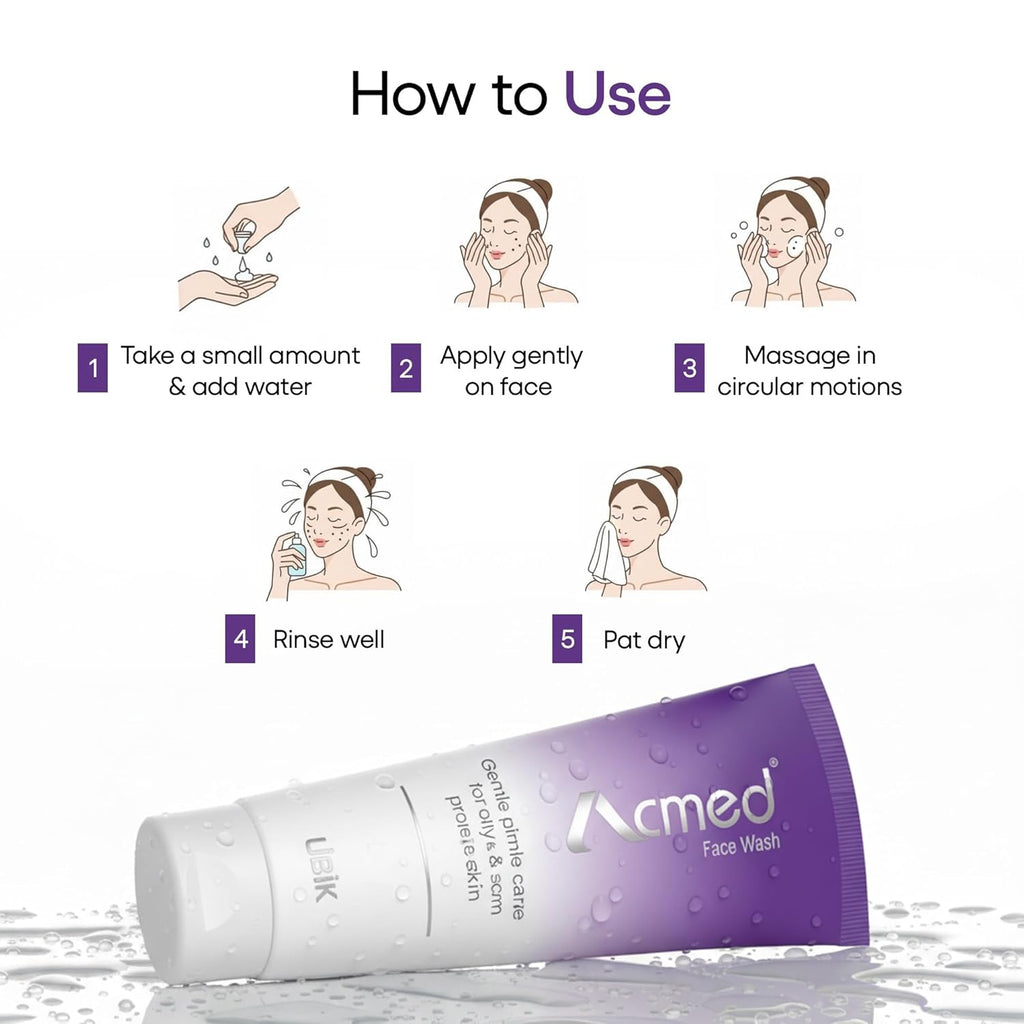 Acmed Pimple Care Face Wash for Acne Prone Skin (200grams) : Pack of 01