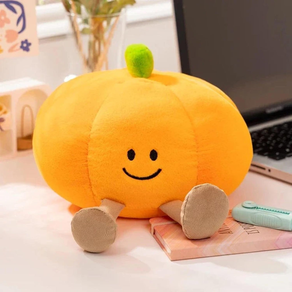 Tickles Smiling Pumpkin Soft Stuffed Plush Halloween Toy for Kids 30 cm Color Orange