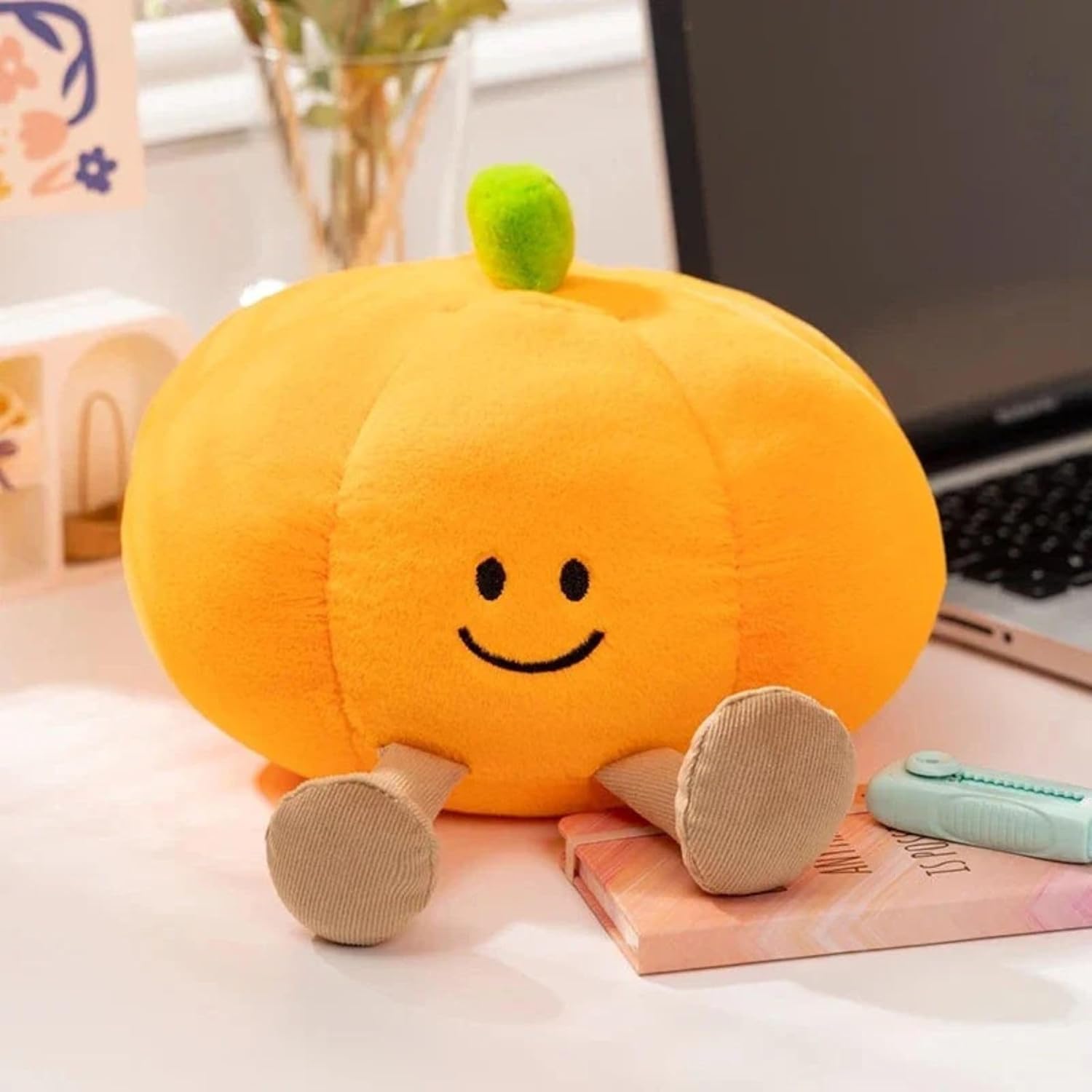 Tickles Smiling Pumpkin Soft Stuffed Plush Halloween Toy for Kids 30 cm Color Orange