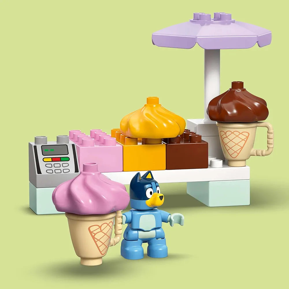 LEGO Duplo Bluey Ice Cream Trip with Bluey Toddler Toy 10458 Building Set for 2+ Age Boys and Girls