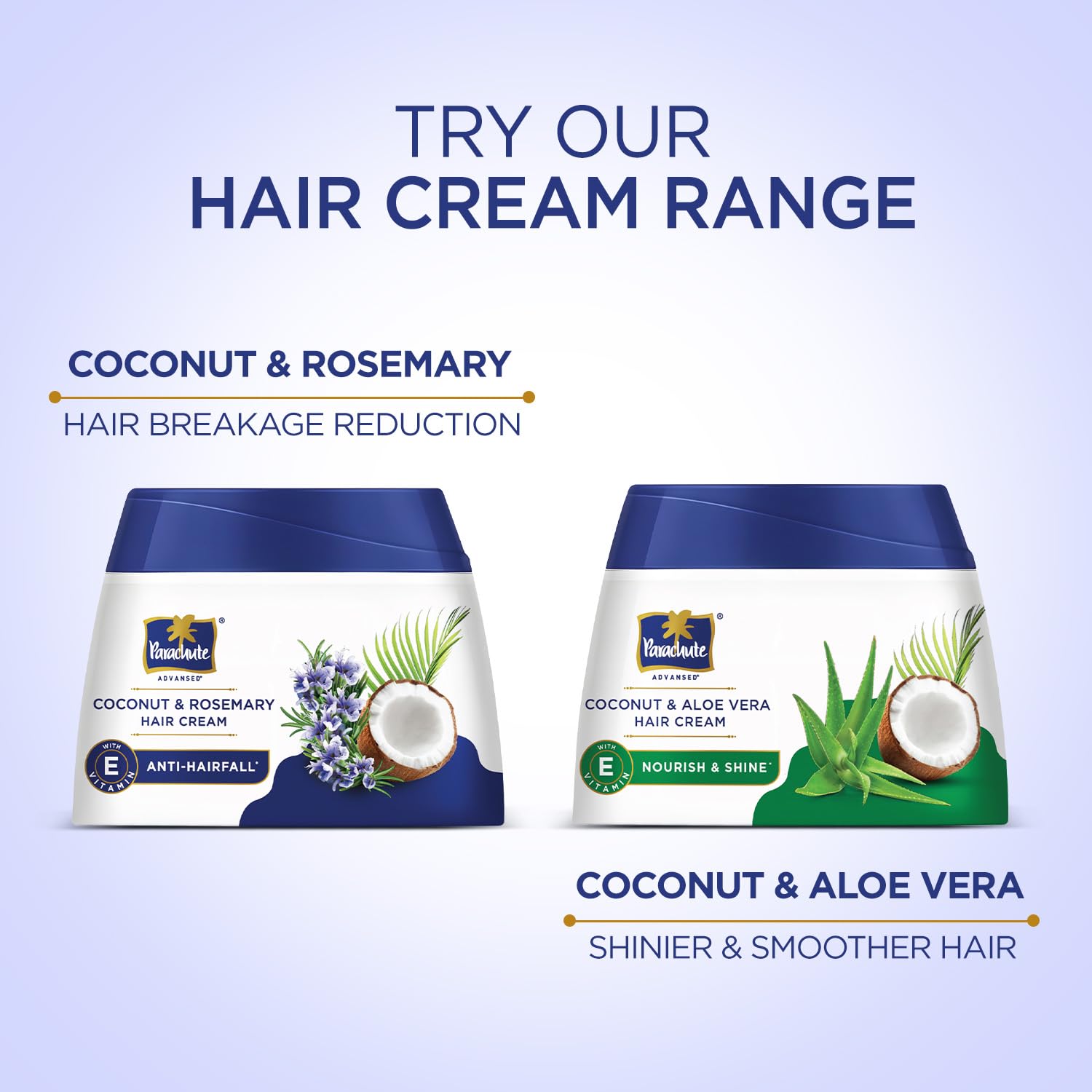 Parachute Advanced Coconut & Rosemary Hair Cream 210ml | Anti â€“ HairFall | 10X Breakage Reduction | 2X Smoother, Softer | For Men & Women