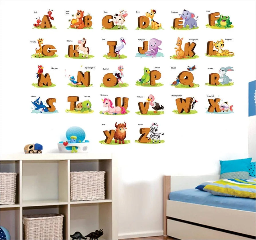 AH Decals Kids Room Wall Sticker Alphabet PVC Vinyl Wall Sticker -Self-Adhesive Design 7