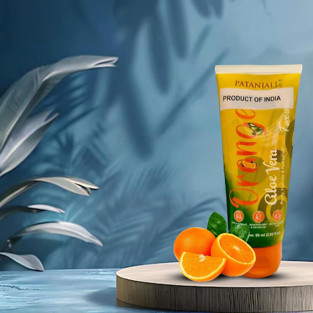 Patanjali Face Wash Orange And Aloevera - 60 gms (Pack of 3)
