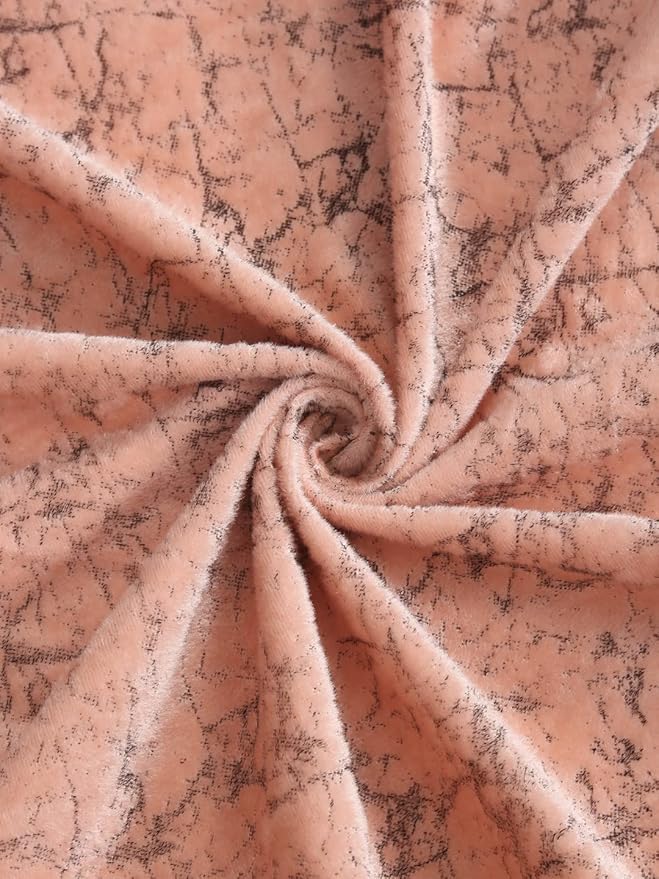 Cortina 2 Piece Solid Design Panel Eyelet Velvet Door Curtains | 7 Feet | Rose