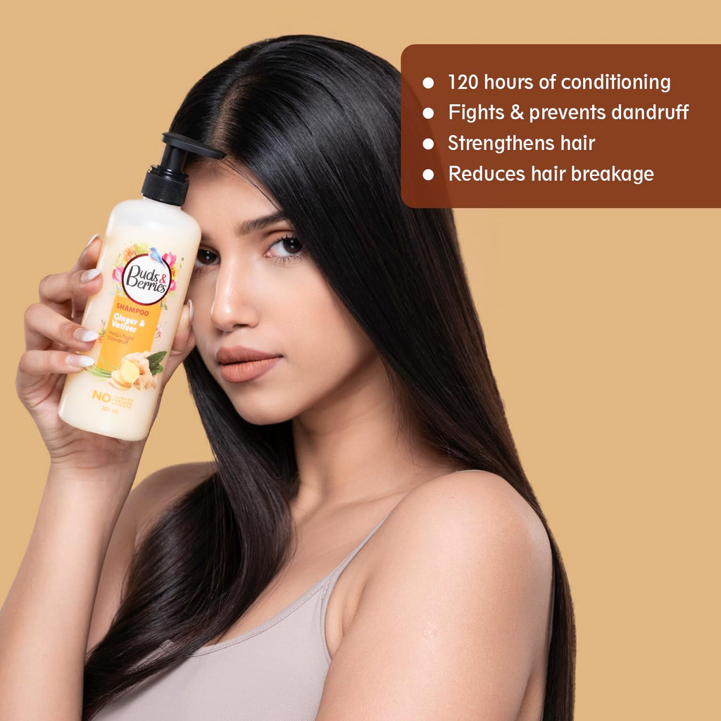 Buds & Berries Ginger and Vetiver Dandruff Control Shampoo - 300 ml