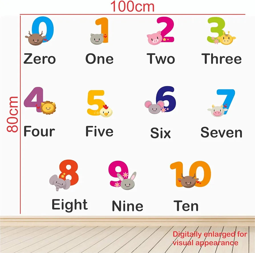 StickMe Colorful Numbers Baby Kids Learning Education Wall Sticker -SM720 -Self-Adhesive