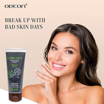 Odeon Charcoal & Tea Tree Oil Body Scrub - 100 ml