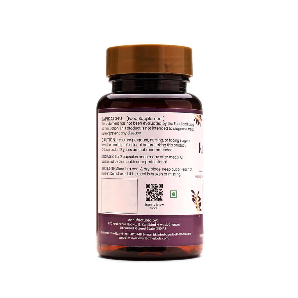 Ayurleaf Herbals Kapikachhu Capsules - 60 Caps (Pack of 2)
